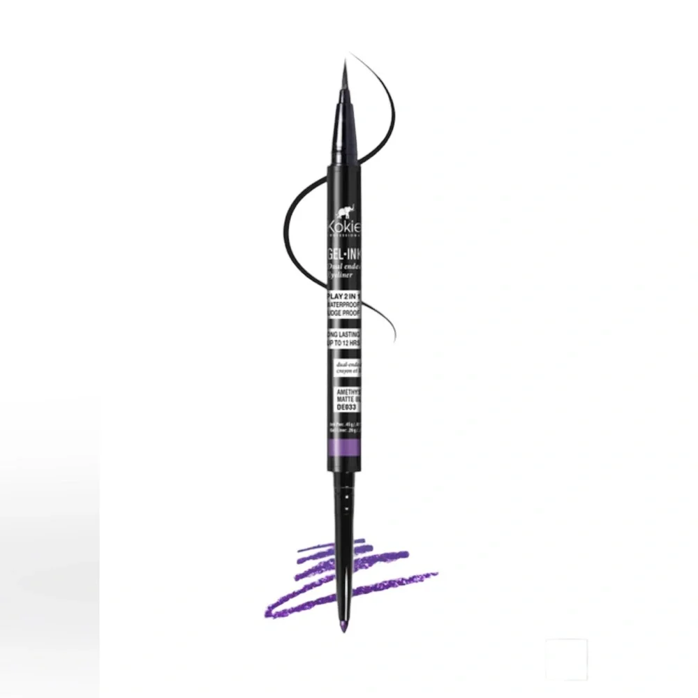 💎 Kokie Professional Gel - Ink AMETHYST + MATTE BLACK Dual Ended Eyeliner